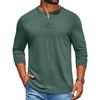 image:imageCOOFANDY Mens Henley Shirts Long Sleeve TShirt Lightweight Fashion Casual Pullover Tee ShirtGreen