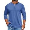 image:imageCOOFANDY Mens Henley Shirts Long Sleeve TShirt Lightweight Fashion Casual Pullover Tee ShirtRoyal Blue
