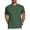 image:imageCOOFANDY Mens Henley Shirts Short Sleeve Casual Basic Tee Summer Button Henley Soild T ShirtsGreen