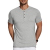image:imageCOOFANDY Mens Henley Shirts Short Sleeve Casual Basic Tee Summer Button Henley Soild T ShirtsGrey