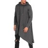 image:imageCOOFANDY Mens Hooded Poncho Cape Cloak Casual Asymmetric Hem Hoodie SweatshirtsDark Gray