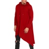 image:imageCOOFANDY Mens Hooded Poncho Cape Cloak Casual Asymmetric Hem Hoodie SweatshirtsRed