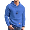 image:imageCOOFANDY Mens Hoodies Pullover Casaul Long Sleeve Drawstring Waffle Knit Hooded Sweatshirt with Kanga PocketBlue One