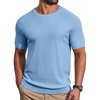 image:imageCOOFANDY Mens Knit TShirts Casual Short Sleeve Crewneck Shirt Textured Pullover TeesLight Blue