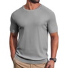 image:imageCOOFANDY Mens Knit TShirts Casual Short Sleeve Crewneck Shirt Textured Pullover TeesLight Grey