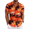image:imageCOOFANDY Mens Linen Shirts Short Sleeve Casual Shirts Button Down Shirt for Men Beach Summer Wedding ShirtSunsetred