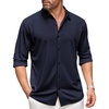 image:imageCOOFANDY Mens Long Sleeve Dress Shirt Casual Button Down Shirts Wrinkle Free Untucked ShirtBlueviolet