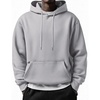 image:imageCOOFANDY Mens Long Sleeve Hooded Sweatshirt Casual Lightweight Hoodies Pullover Textured Drawstring Hoodie with Kanga PocketLight Gray