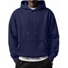 image:imageCOOFANDY Mens Long Sleeve Hooded Sweatshirt Casual Lightweight Hoodies Pullover Textured Drawstring Hoodie with Kanga PocketNavy Blue