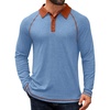 image:imageCOOFANDY Mens Long Sleeve Polo Shirts Casual Button Collared Shirts Raglan Golf T ShirtBlue