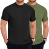 image:imageCOOFANDY Mens Mock Turtleneck T Shirt Short Sleeve Slim Fit Basic Casual Solid Color Pullover TeeBblackArmy Green