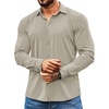 image:imageCOOFANDY Mens Muscle Fit Dress Shirts Wrinkle Free Long Sleeve Button Down Shirt Stretch Business ShirtMoon Grey