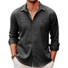 image:imageCOOFANDY Mens Oxford Shirt Double Pockets Long Sleeve Wedding Shirt Regular Fit