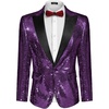 image:imageCOOFANDY Mens Sequin Blazer Tuxedo Party Prom Wedding Tuxedo One Button JacketPurple