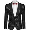 image:imageCOOFANDY Mens Shiny Sequin Blazer Tuxedo Party Dinner Prom One Button Suit JacketBlack
