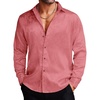 image:imageCOOFANDY Mens Silk Satin Dress Shirts Jacquard Long Sleeve Floral Button Up Shirts Party Prom Wedding ShirtMisty Rose