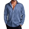 image:imageCOOFANDY Mens Silk Satin Dress Shirts Jacquard Long Sleeve Floral Button Up Shirts Party Prom Wedding ShirtNavy Blue Twist