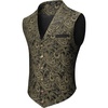 image:imageCOOFANDY Mens Suit Vest Paisley Floral Victorian Vests Gothic Steampunk Formal Waistcoat Tuxedo Vests with Notched LapelsGold  Black