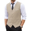 image:imageCOOFANDY Mens Suit Vest Slim Fit Business Formal Waistcoat Casual Dress VestKhaki