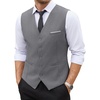 image:imageCOOFANDY Mens Suit Vest Slim Fit Business Formal Waistcoat Casual Dress VestLight Grey