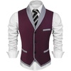 image:imageCOOFANDY Mens Suit Vest Slim Fit Formal Business Dress Vest Casual Wedding WaistcoatWine Red