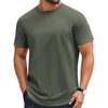 image:imageCOOFANDY Mens TShirts 100 Cotton Crewneck Short Sleeve Tees Casual Plain ShirtsArmy Green