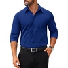 image:imageCOOFANDY Mens Tech Dress Shirts Long Sleeve Poplin Formal Shirt Casual Button Down ShirtsRoyal Azure