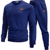 image:imageCOOFANDY Mens Tracksuit 2 Piece Set Crewneck Sweatsuits Jogging Suit Sets Long Sleeve Jacquard Pullover Shirt OutfitsNavy Blue