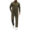 image:imageCOOFANDY Mens Tracksuits 2 Piece Casual Athletic Sweatsuit Quarter Zip Pullover Long Sleeve Running Sport OutfitsArmy Green