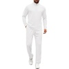 image:imageCOOFANDY Mens Tracksuits 2 Piece Casual Athletic Sweatsuit Quarter Zip Pullover Long Sleeve Running Sport OutfitsWhite