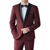 image:imageCOOFANDY Mens Tuxedo Suit Set Slim Fit 2 Piece Dress Suit Shawl Lapel Tuxedo Jacket Pants for Wedding Dinner Prom PartyWine Red