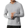 image:imageCOOFANDY Mens UPF 50 Hoodie Shirts Long Sleeve Rash Guard Sun Protection Fishing Shirts Lightweight Quick Dry HoodiesLight Gray