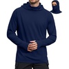 image:imageCOOFANDY Mens UPF 50 Sun Protection Hoodie with Mask Lightweight Long Sleeve SPF Fishing Shirts UV Hiking Running Rash GuardNavy Blue