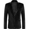 image:imageCOOFANDY Mens Velvet Blazer Notched Lapel Velour Suit Jacket One Button Tuxedo Jackets for Wedding Prom Party DinnerBlack