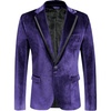 image:imageCOOFANDY Mens Velvet Blazer One Button Velour Tuxedo Jacket Notched Lapel Suit Jackets for Prom Wedding Party DinnerDark Purple