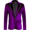 image:imageCOOFANDY Mens Velvet Blazer One Button Velour Tuxedo Jacket Notched Lapel Suit Jackets for Prom Wedding Party DinnerPurple