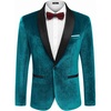 image:imageCOOFANDY Mens Velvet Tuxedo One Button Jacket Dinner Prom Wedding Blazer JacketLight Blue