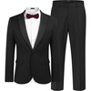image:imageCOOFANDY Mens Wedding Suits 2 Piece Tuxedo Jacket One Button Peak Lapel Suit Jacket Dress Pants for DinnerPromPartyBlack