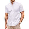 image:imageCOOFANDY Muscle Fit Dress Shirts for Men Banded Collar Casual Button Down ShirtsWhite