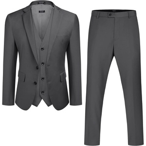 image:imageCOOFANDY Dress Suits for Men Two Button Slim Fit Suit Tuxedo Suit Jacket Wedding Jacket Blazer Suit Dark Grey XXL