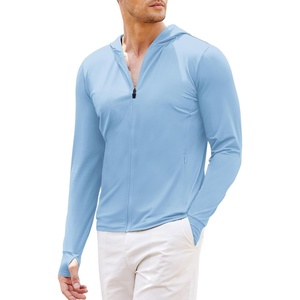 image:imageCOOFANDY FullZip Mens Lightweight Hoodie UPF 50  Breathable Sun Protection Jacket with Pockets for Golf Fishing HikingBlue