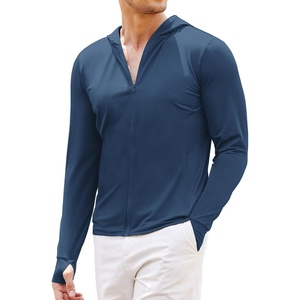 image:imageCOOFANDY FullZip Mens Lightweight Hoodie UPF 50  Breathable Sun Protection Jacket with Pockets for Golf Fishing HikingDeep Blue