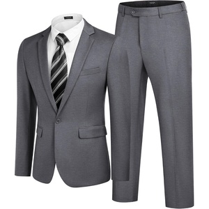 image:imageCOOFANDY Men 2 Piece Suits One Button Blazer Jacket Tuxedo Slim Fit Suit Pant Grey XXLarge
