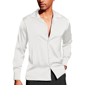 image:imageCOOFANDY Men Luxury Silk Dress Shirt  Long Sleeve Satin Shiny Button Down Prom Wedding Party Shirt