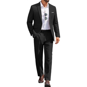 image:imageCOOFANDY Men Suits Classic Fit 2 Piece Suit Set One Button Casual Blazer Wedding Bussiness Suit SeparatesBlack