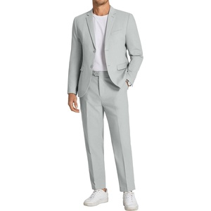 image:imageCOOFANDY Mens 2 Piece Linen Suits Set Regular Fit Casual Linen Lightweight Suit Summer Beach WeddingLight Green
