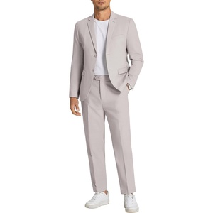 image:imageCOOFANDY Mens 2 Piece Linen Suits Set Regular Fit Casual Linen Lightweight Suit Summer Beach WeddingLight Grey