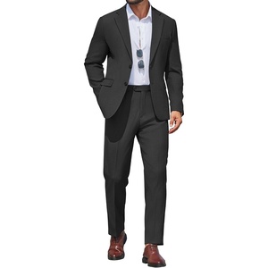 image:imageCOOFANDY Mens 2 Piece Suit Slim Fit Two Buttons Dress Suits Solid Jacket and Pants Set Tuxedo for Wedding Prom BusinessBlack