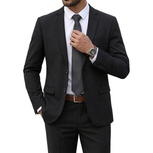 image:imageCOOFANDY Mens 2 Piece Suits Classic Fit 2 Button Dress Suits Tuxedo Jacket Blazer for Wedding Business Dinner PromBlack One
