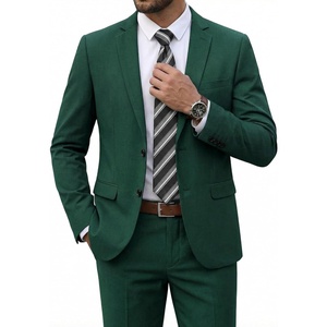 image:imageCOOFANDY Mens 2 Piece Suits Classic Fit 2 Button Dress Suits Tuxedo Jacket Blazer for Wedding Business Dinner PromDark Green